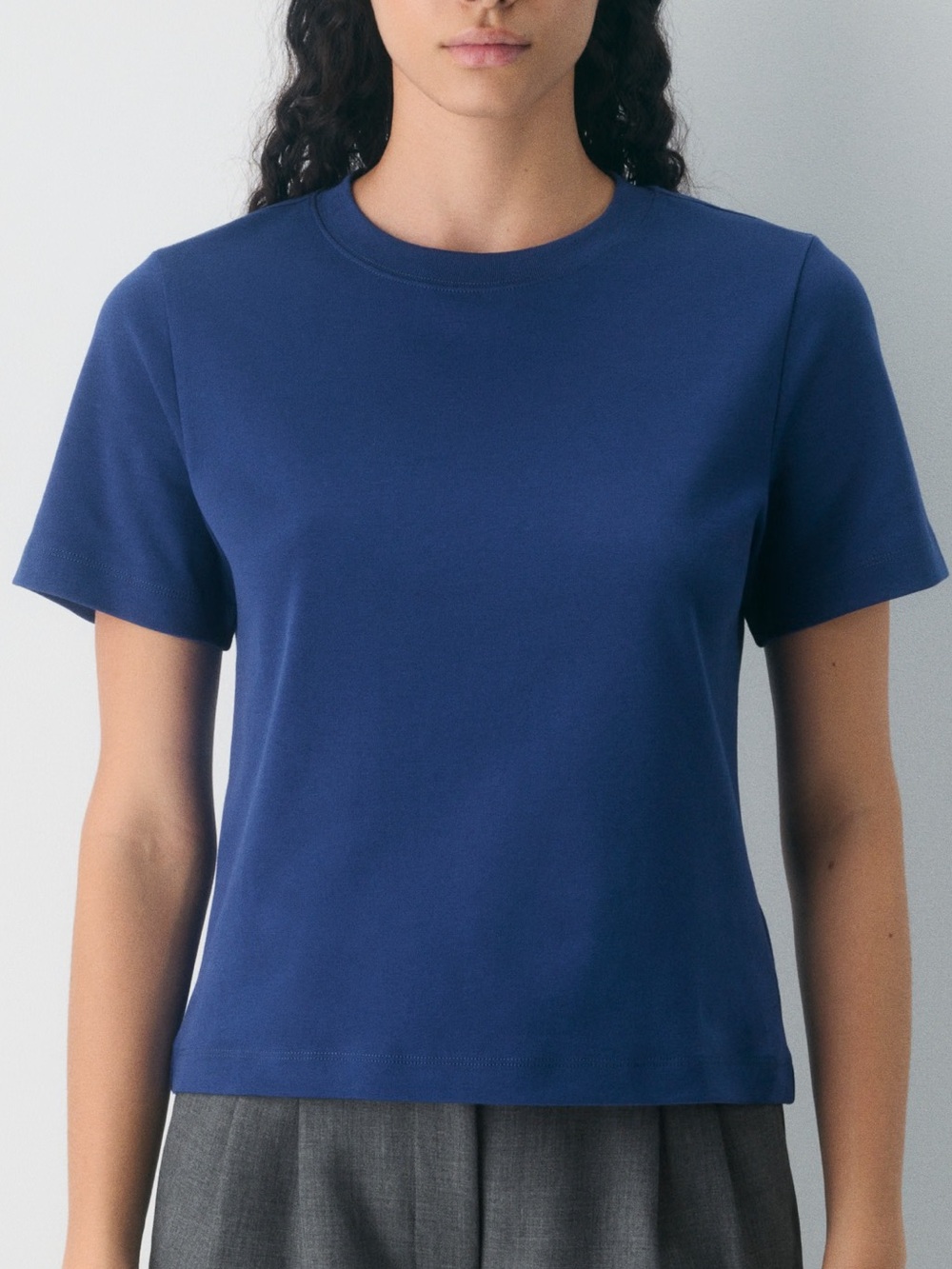 Aritzia Interlock Cotton Tee Byron Blue